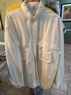 Tarponwear Men's Lightweight Button-Front Shirt Jacket - White